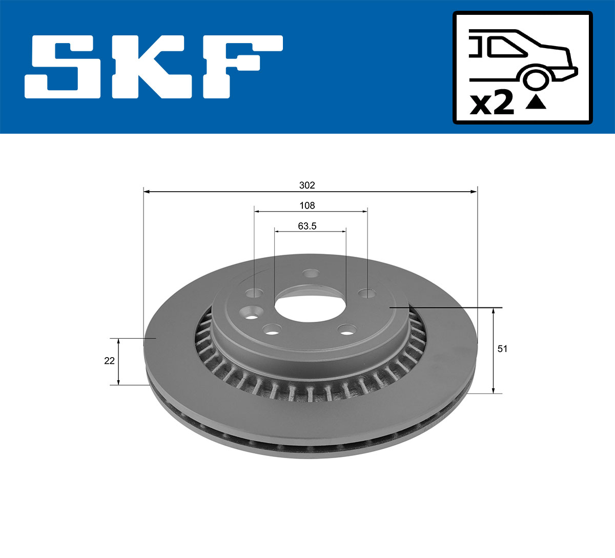 SKF VKBD 90084 V2 Disc frana